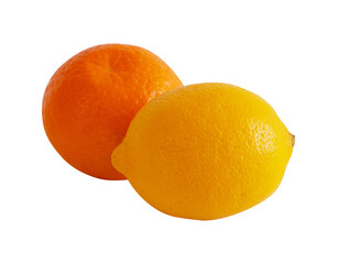 orange and lemon isolated