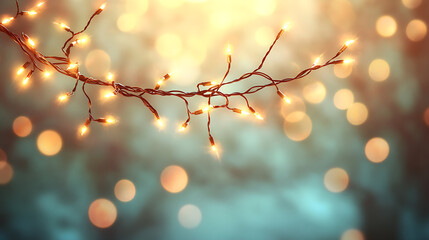 Warm Glow of Christmas Lights with Blurred Background