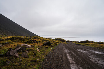 nature sceneries taken from Fauskasandur beach along the route 1 between hofn and Egilsstadir, Iceland