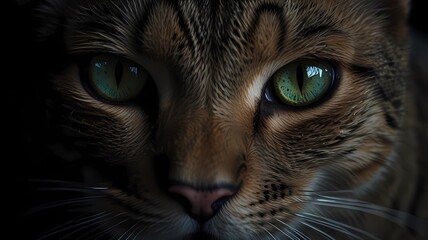 A close-up of a cat's eyes face