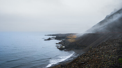 nature sceneries taken from Fauskasandur beach along the route 1 between hofn and Egilsstadir, Iceland