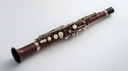 Naklejka premium Sophisticated Wooden Wind Instrument Artisan Craftsmanship Musical Harmony Innovation