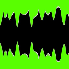 Abstract soundwave pattern with jagged edges in black and neon green for Halloween theme in flat vector design