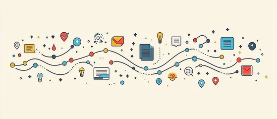 Colorful Flat Design Business Infographic with Icons