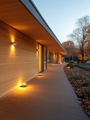 Obraz premium Modern Passive House Exterior at Night