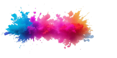 Multicolor powder explosion on White background. Colored cloud. Colorful dust explode. Paint Holi. colorful rainbow Holi paint color powder explosion with bright colors isolated white background.	
