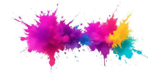 Multicolor powder explosion on White background. Colored cloud. Colorful dust explode. Paint Holi. colorful rainbow Holi paint color powder explosion with bright colors isolated white background.	