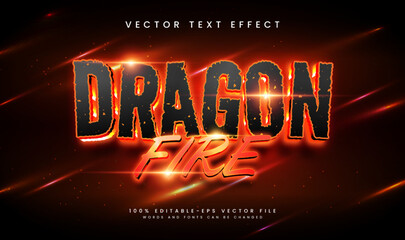 Red dragon fire editable vector text effect. Suitable for glowing red hot theme. © Niestart Creation