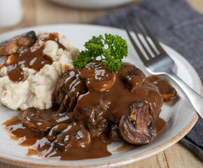 Salisbury steak with mushroom gravy