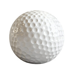 Realistic White Golf Ball on a Plain Background Isolated on Transparent Background