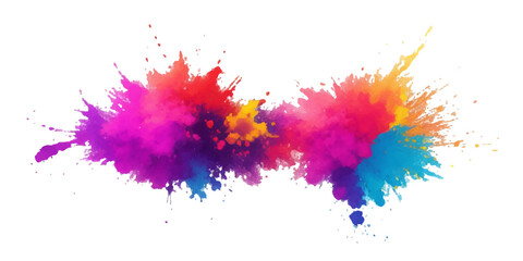 Multicolor powder explosion on White background. Colored cloud. Colorful dust explode. Paint Holi. colorful rainbow Holi paint color powder explosion with bright colors isolated white background.	