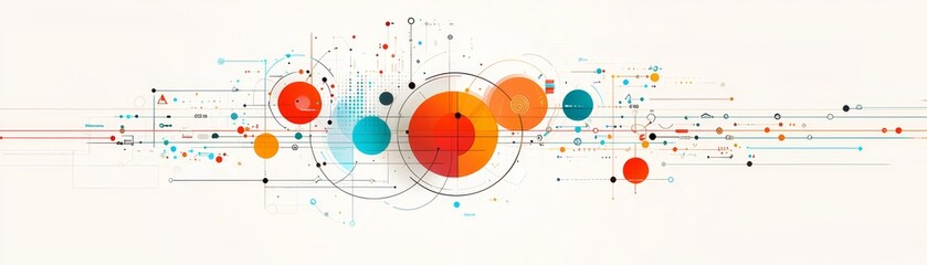 Fototapeta premium Bright Geometric Flat Design Infographic with Shapes