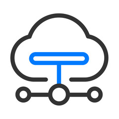 Blue and black outline business icon pack