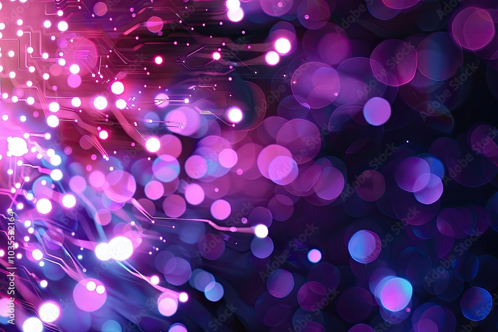 Poster a vibrant display of colorful bokeh lights on a dark background, creating a stunning visual effect f