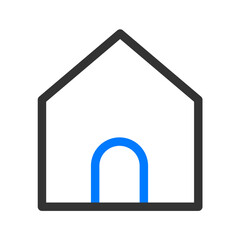 Blue and black outline business icon pack