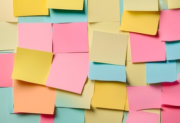 Multi-colored paper used for jotting down short reminder notes, ideal for organizing tasks and quick memos.
