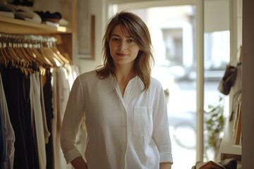 European woman managing a boutique clothing store, People photography, Entrepreneur doing her business