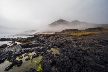 nature sceneries taken from Fauskasandur beach along the route 1 between hofn and Egilsstadir, Iceland