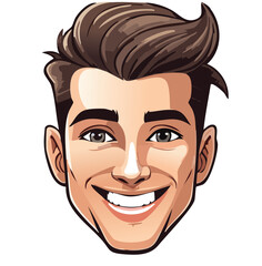 Vector young male portrait, happy and charismatic illustration.