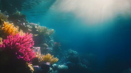 Vibrant Underwater Coral Reef Ecosystem in the Tropical Ocean