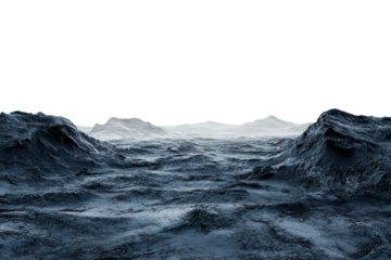 Abyssal Plain Isolated on a transparent Background: A Stunning Visual for Education and Scientific Illustrations