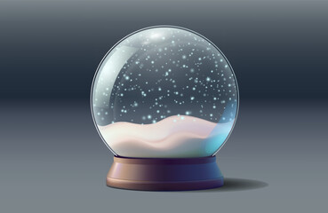 Snow globe. Empty glass snow globe 