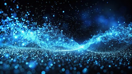 Abstract Blue Sparkles and Bokeh A Festive and Dreamy Background for Digital Art and Design