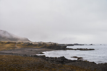 nature sceneries taken from Fauskasandur beach along the route 1 between hofn and Egilsstadir, Iceland