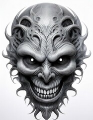 Naklejka premium demon's mask on white background