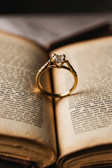 A ring on a  book.