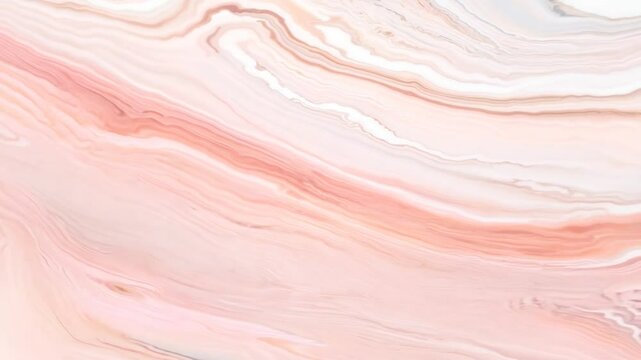 Pink and white marble texture with smooth, flowing patterns and natural veining. The delicate color gradient and organic lines create a calming and elegant onyx marble design. slow motion. 4K Video