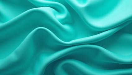 Obraz premium Vibrant teal spandex fabric with a shiny stretchy surface perfect for athletic wear