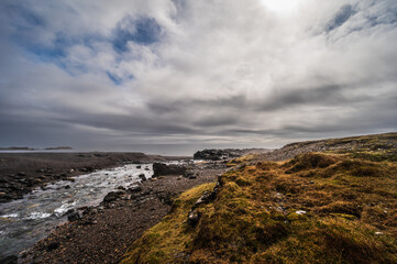 Obraz premium nature sceneries taken from Fauskasandur beach along the route 1 between hofn and Egilsstadir, Iceland