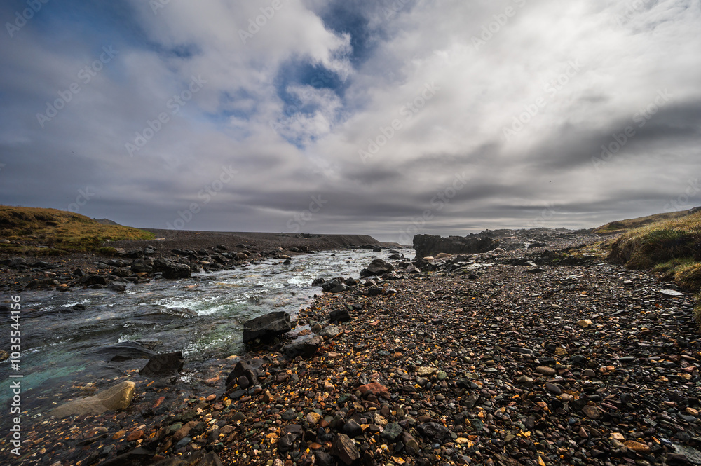 Canvas Prints nature sceneries taken from Fauskasandur beach along the route 1 between hofn and Egilsstadir, Iceland