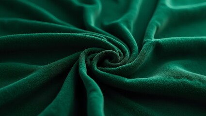 Obraz premium Luxurious dark forest green velvet fabric with rich texture