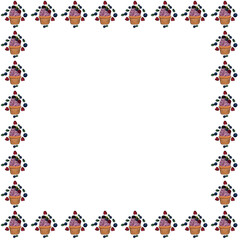 Pink berries Cupcake watercolor pattern illustration on transparent background