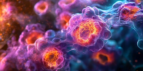 Bacteria under microscope