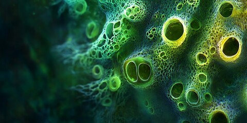 Close-up of bacteria under a microscope