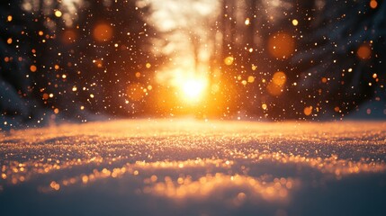 Naklejka premium Blurry Bokeh and Snowflakes for a Festive Holiday Card