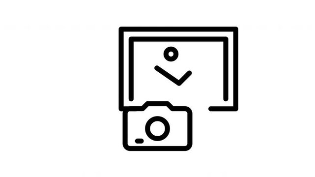 Animated frame with yellow camera on white background. Suitable for photography blogs, social media posts, and design projects with a pop of color.
