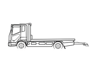 Truck line art illustration isolated with background