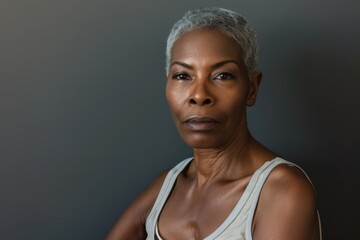 Studio portrait of a elegant senior black woman