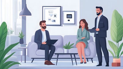 Obraz premium Business Meeting in a Modern Office Setting