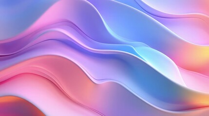 Obraz premium Abstract flowing wave shapes with a vibrant gradient of purple and blue create a soft and fluid background for modern digital media projects.
