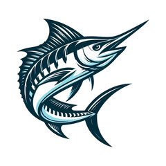 Obraz premium A Jumping Blue Marlin Fish Vector Illustration