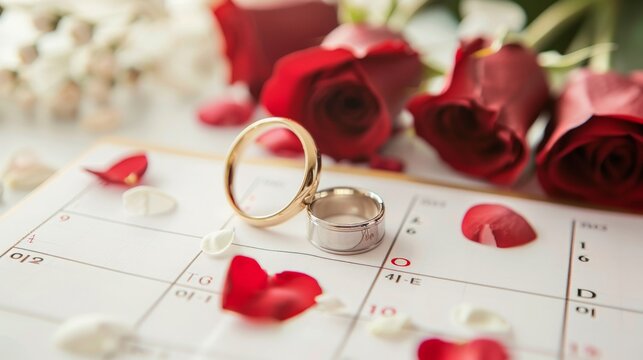 Wedding countdown calendar with key milestones to the big day highlighted