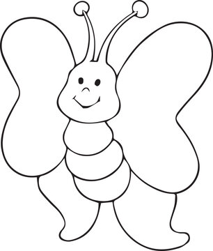 recommend clip art: Hand drawn Butterfly outline illustration