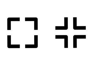full screen and exit full screen icons on white background