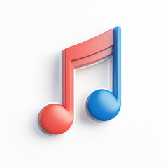 Red and Blue Music Note
