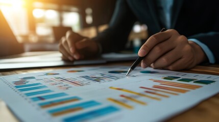 Business audit stock financial finance management on analysis data strategy with graph 